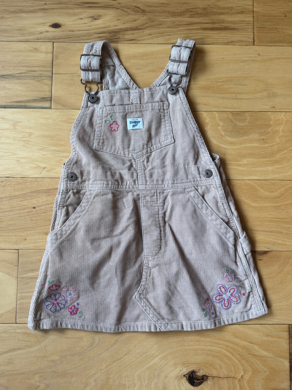 Vintage OshKosh B'gosh Corduroy Floral Embroidered Dress